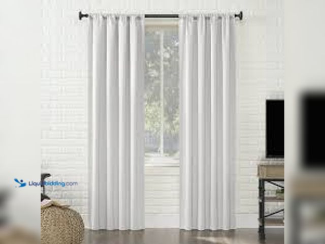 Lot 49-5544622 - QTY  2 - Sun Zero Avery 100% Blackout Rod Pocket Single Curtain Panel, Pearl White, 40"W x 84"L. Mod...