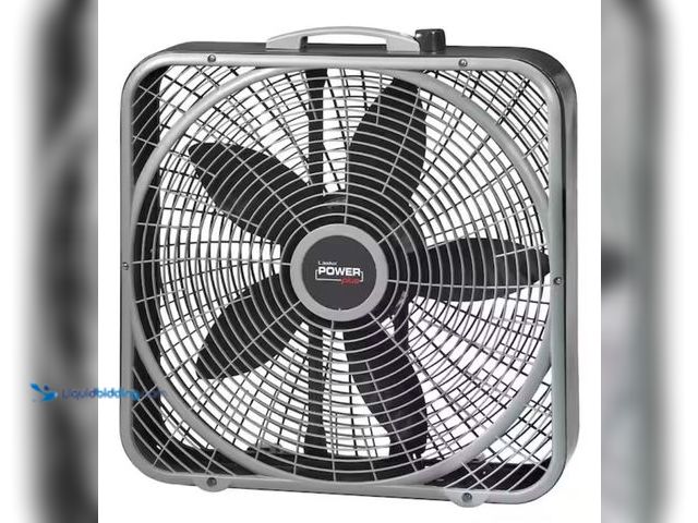 Lot 49-2005665 - Lasko Power Plus 20 in. 3 Speed Box Fan for Home in Gray with Weather Shield Design for Window Use, ...