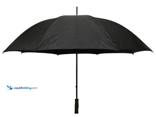 Lot 49-5543256 - QTY 5 - FIRM GRIP
5 ft. Golf Umbrella in All Black. Unused