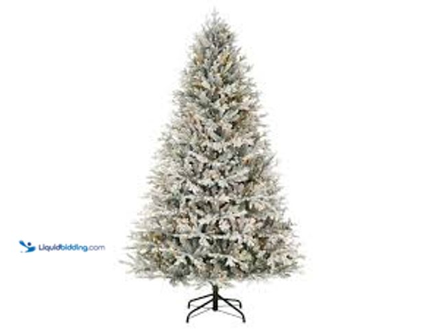 Lot 49-5448786 - Home Decorators Collection 7.5 ft Kenwood Frasier Fir Flocked LED Pre-Lit Artificial Christmas Tree ...