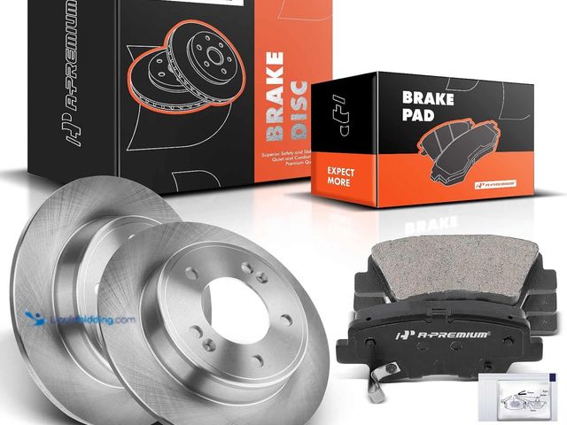 Lot 49-5416058 - A-Premium 10.31 inch (261.9mm) Rear Solid Disc Brake Rotors + Ceramic Pads Kit Compatible with Selec...
