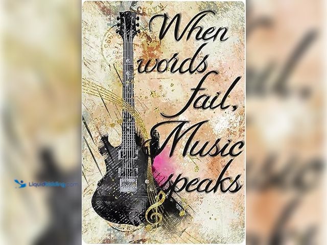 Lot 49-5439190 - 24" x 36" Guitar Music Wall Art Canvas. Darker than Factory Image. Unused