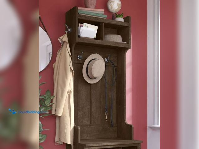 Lot 49-1539363 - Woodland 24W Hall Tree ONLY, NO SHOE STORAGE BENCH Model #wdh124abr-03, Unused  Ref#HDREL