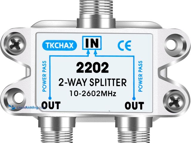 Lot 49-3514446 - Lot of 5. 2 Way Coaxial Cable Splitter,Support 10-2602MHz, RG6 Compatible, Nickel-Plated for Cable S...