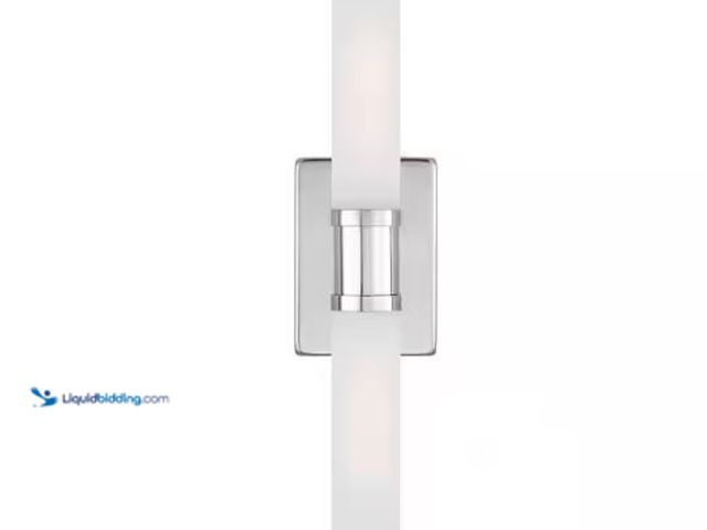 Lot 49-1627447 - Generation Lighting Keaton 20 in. Medium 2-Light Chrome Vanity Light with Satin Etched Glass Shades ...