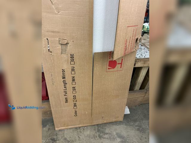 Lot 49-5485903 - Arched full length mirror. Unused with hardware