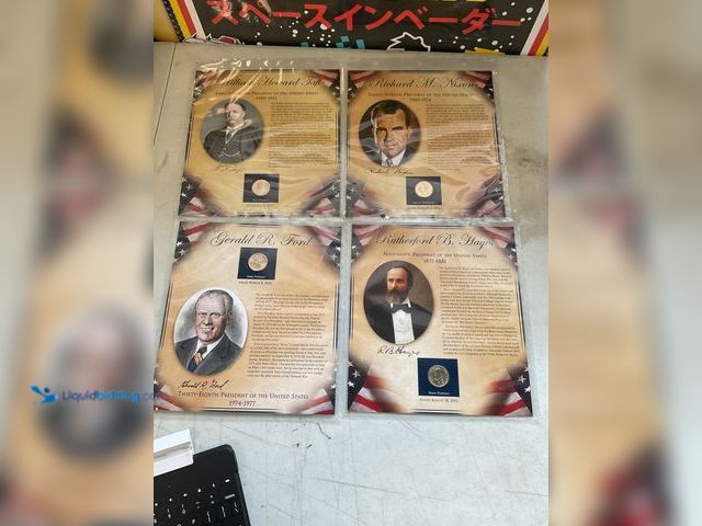 Lot 49-1505479 - LOT OF 4 PRESIDENTIAL GOLD (IN COLOR) ONE DOLAR COINS INCLUDING TAFT, NIXON, FORD AND HAYES. #COINS0...