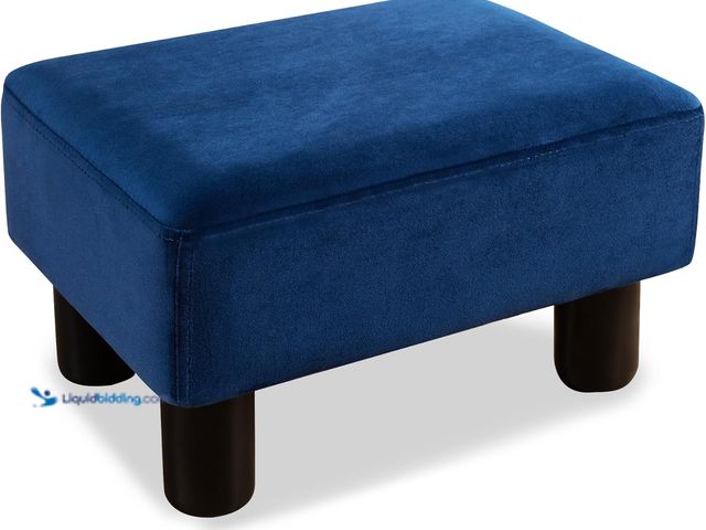 Lot 49-5414257 - LUE BONA Small Foot Stool, Velvet Fabric Footrest Ottoman Stool with Non-Skid Plastic Legs, Rectangl...
