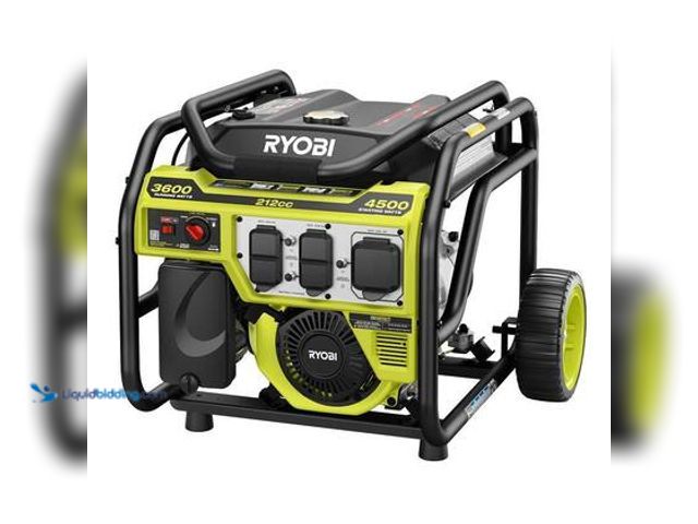 Lot 49-5549781 - RYOBI 4500/3600-Watt Recoil Start Gas Powered Portable Generator With CO Detect Shutdown For RV's, J...