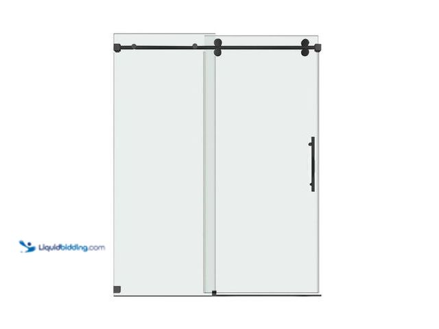 Lot 49-5508860 - WELLFOR
60 in. W x 76 in. H Sliding Frameless Shower Door with 3/8 in. Clear Glass in Matte Black B...