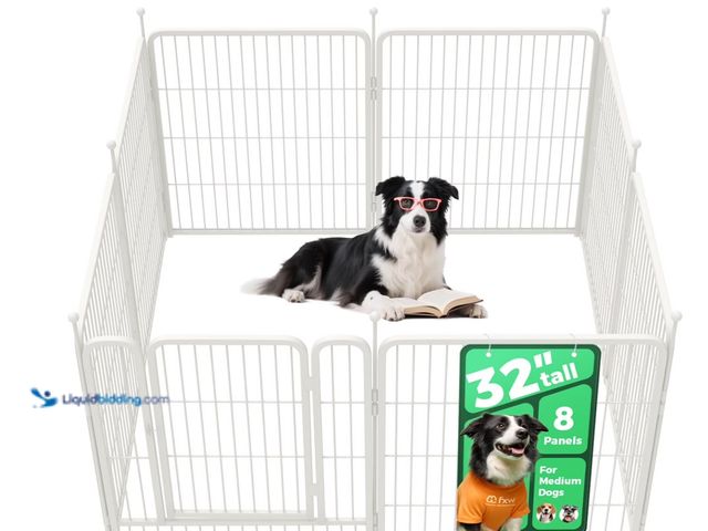 Lot 49-1555588 - FXW Rollick Unleashed Dog Playpen for Indoor, Yard, RV Camping, 32 inch 8 Panels for Small and Mediu...