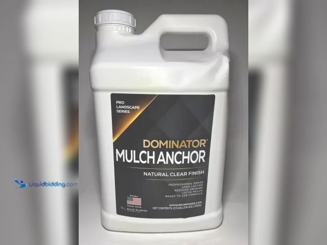 Lot 49-5416535 - New Sealed Dominator Mulch Anchor Stabilizer 2.5 Gallons Natural Clear Finish. Unused