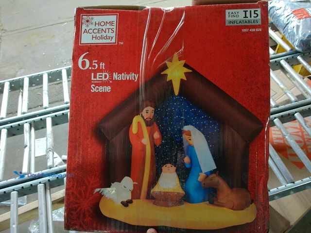 Lot 49-1548120 - Home Accents Holiday 6.5ft LED Inflatable Nativity Scene Model #1007459826, Unused   Ref#HOL1113