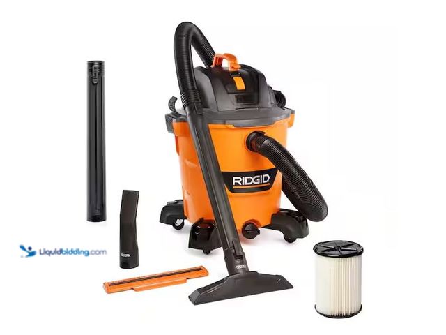 Lot 49-1576376 - RIDGID 12 Gal. 5.0 Peak HP NXT Shop Vacuum Wet Dry Vac with General Debris Filter, Locking Hose and ...