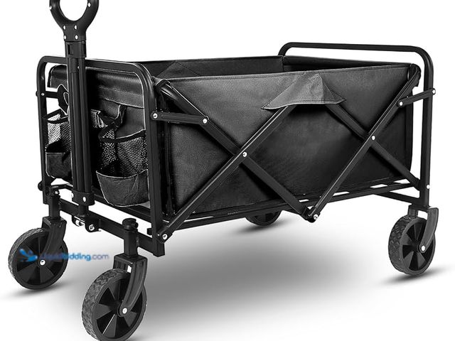 Lot 49-5553049 - 41" Black Folding Utility Wagon – Portable Transport Solution MODEL:859214007905 UNUSED.