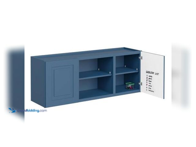 Lot 49-5548806 - MILL'S PRIDE Greenwich Valencia Blue 23 in. H x 60 in. W x 12 in. D Plywood Laundry Room Wall Cabine...