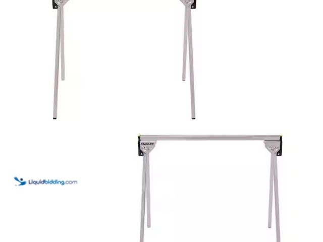 Lot 49-1578131 - (2 Pack) Stanley 31 in. W x 29 in. Folding Metal Sawhorse, Stable metal structure supports up to 750...