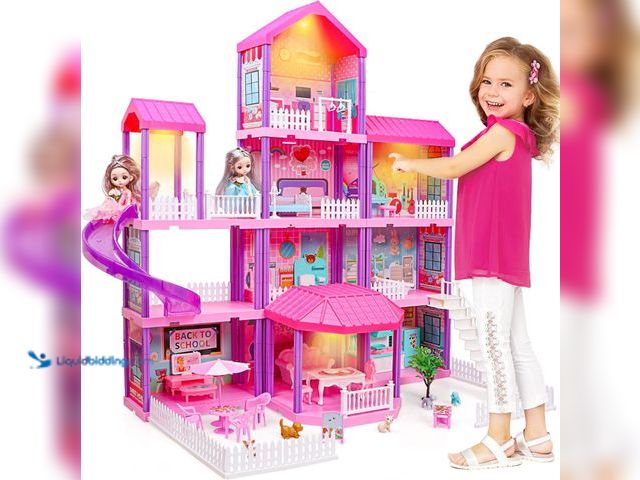 Lot 49-5461130 - beefunni Doll House, Dream Dollhouse for Girls,Doll Houses 4-5 7-8 Year Old with 4 Stories -11 Rooms...
