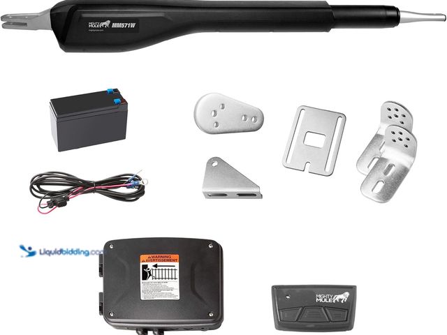 Lot 49-5410807 - Mighty Mule MM571W Heavy Duty Automatic Smart and Solar Ready, Single Gate Opener, Black. [ASIN: B07...