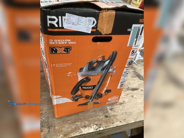 Lot 49-5448297 - RIDGID 12 Gal. 5.0 Peak HP NXT Shop Vacuum Wet Dry Vac with General Debris Filter, Locking Hose and ...