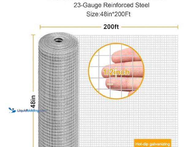 Lot 49-1623882 - 48in x 200ft Hardware Cloth 1/2 inch Hot-Dip Galvanized Welded Chicken Wire Fencing - Heavy Duty 23 ...