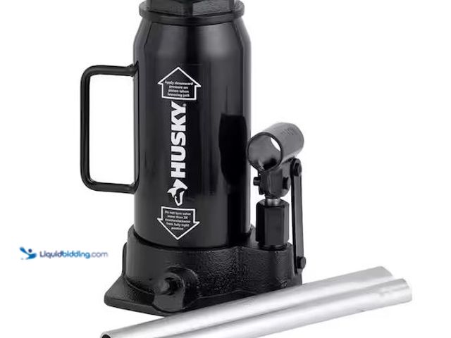 Lot 49-1548510 - Husky 12-Ton Hydraulic Bottle Car Jack Model # HPL12B, Unused  Ref#HDSR114