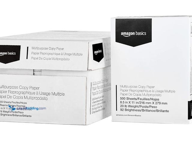 Lot 49-1631901 - (12) Reams: Amazon Basics Multipurpose Copy Printer Paper, 8.5 x 11 Inches, 20lb, 92 Bright, White (...