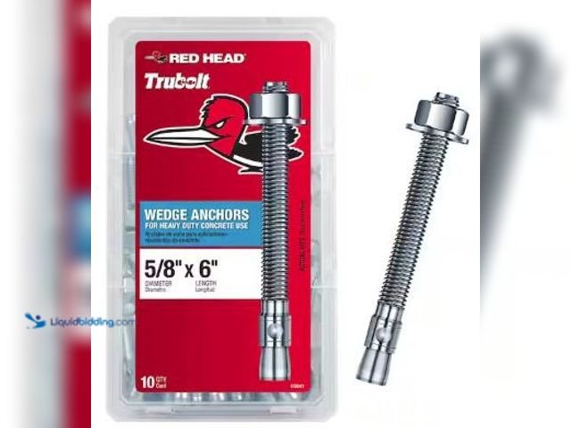 Lot 49-5436255 - Qty 2. Red Head 5/8 in. x 6 in. Zinc-Plated Steel Hex Nut-Head Concrete Wedge Anchors (10-Pack). Mod...