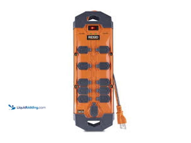 Lot 49-5415425 - RIDGID 10 ft. Cord 10-Outlet, 2.4 Amp USB-A, 15-Watt USB-C, 4200J Surge Protector. Model # RG1010UC....