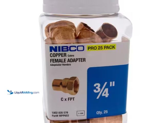 Lot 49-1567584 - (25-Pack) Everbilt 603 3/4 in. x 3/4 in. Wrot Copper Cup X FIP Adapter Pro Pack, Model # MPP603HD34,...