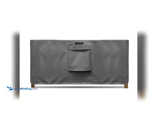 Lot 49-5414389 - 40 in. x 17 in. x 30 in. Grey Small Coffee Table Weatherproof Outdoor Patio Protector Cover, Unused.