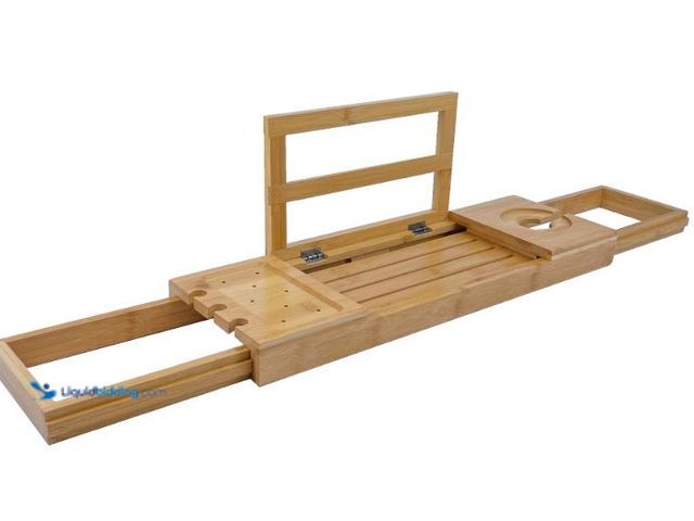 Lot 49-1627138 - Lot of (2) Better Homes & Gardens Bamboo Expandable Bath Tub Tray Caddy Model #5170438142, Unused, H...