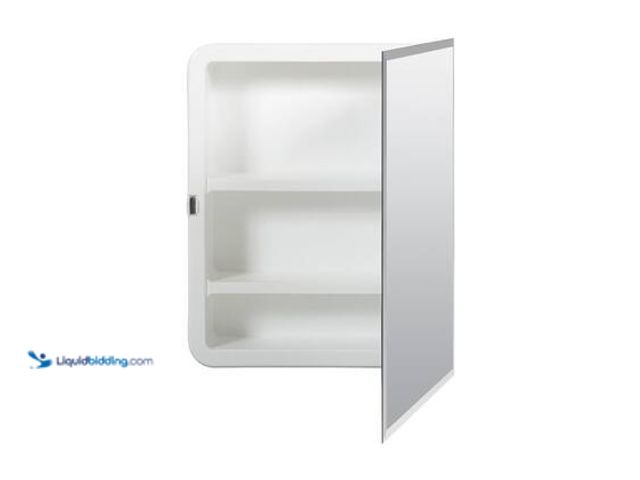 Lot 49-5549804 - Glacier Bay 16 in. W x 20 in. H Rectangular Recessed or Surface Mount Frameless Beveled Mirror Medic...