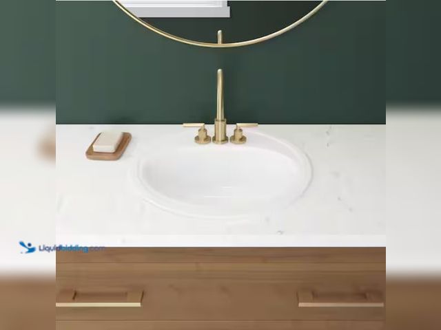 Lot 49-1574981 - Bootz Industries 19 in. Laurel Round Drop-In Bathroom Sink in White, Has three (3) pre-drilled holes...