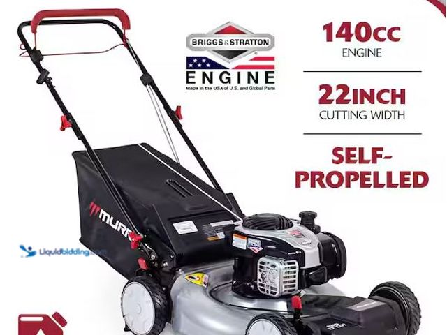 Lot 49-1568585 - Murray 22 in. 140 cc Briggs & Stratton Walk Behind Gas Self-Propelled Lawn Mower with Front Wheel Dr...