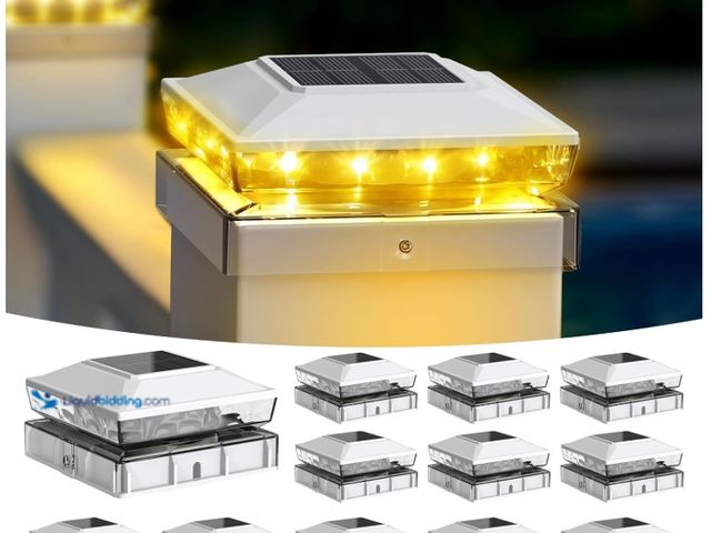 Lot 49-1571271 - KEILAIMO Solar Post Cap Lights, 12-Pack Upgraded Outdoor Deck Fence Post Solar Lights for 4x4 5x5 Wo...