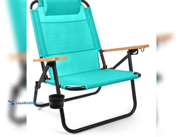 Lot 49-3464236 - Water Buffalo Bondi Beach Chair – Backpack Beach Chair for Adults with Reclining Positions, Cup Hold...