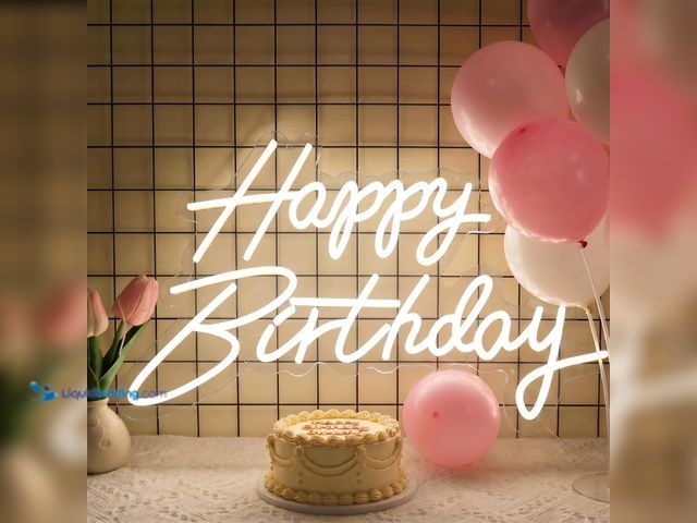 Lot 49-3565422 - Happy Birthday Neon Letter Sign, Acrylic LED Letter Sign, Lighted Letter Sign, Light Up Letters, Neo...