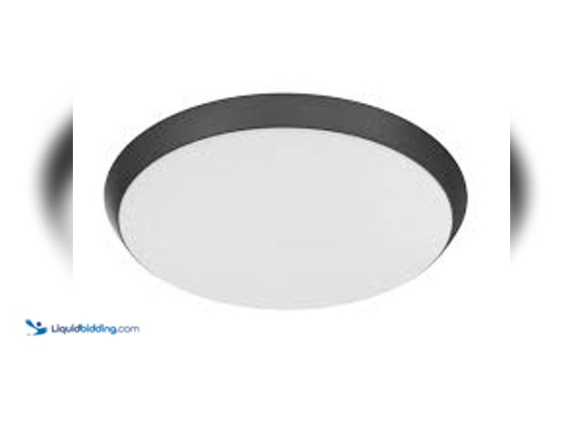 Lot 49-5415424 - Commercial Electric 15 in. Matte Black Integrated LED Dimmable Selectable CCT Flush Mount Indoor Cei...