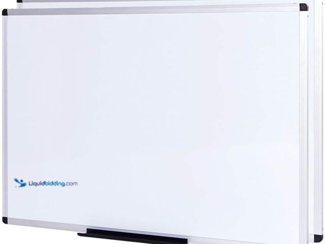 Lot 49-3535323 - VIZ-PRO Large Magnetic Dry Erase White Board for Wall, 60 X 48 inches, Pack of 2, 5' x 4' Aluminum F...