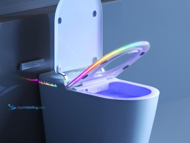 Lot 49-2024233 - Erdoru Smart Toilet with Bidet Built-in, One Piece Toilet with Foam Shield, Auto Open/Close Lid, Hea...