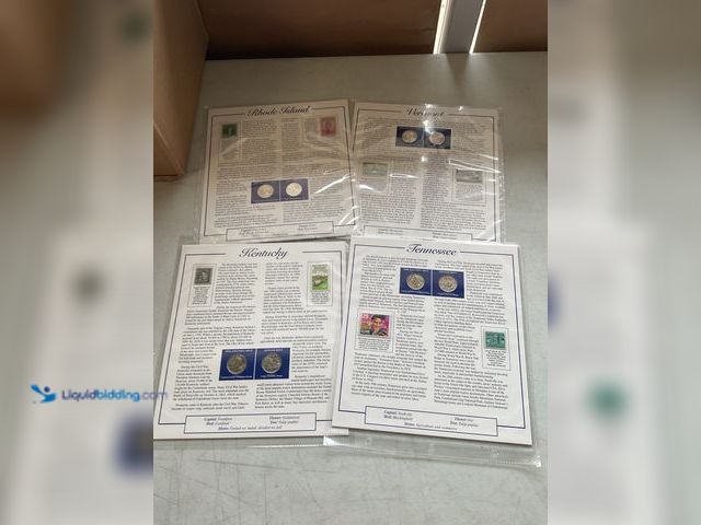 Lot 49-1804534 - 4 STATEHOOD QUARTER AND STAMP SETS.