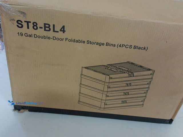 Lot 49-1556334 - FLEXIMOUNTS Stackable Storage Bins With Lids Collapsible Plastic Storage Bins 304 QT-4 Pack Closet O...