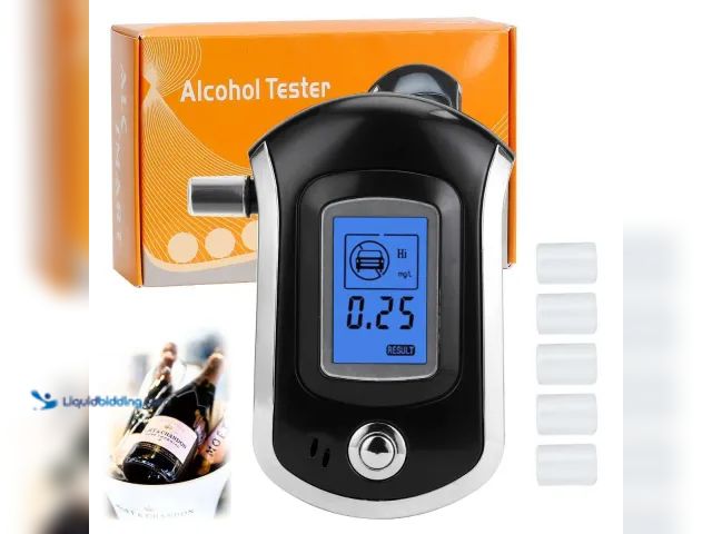 Lot 49-3471044 - Digital LCD Alcohol Breath Analyzer - NEW - This breath alcohol tester breathalyzer device provides ...