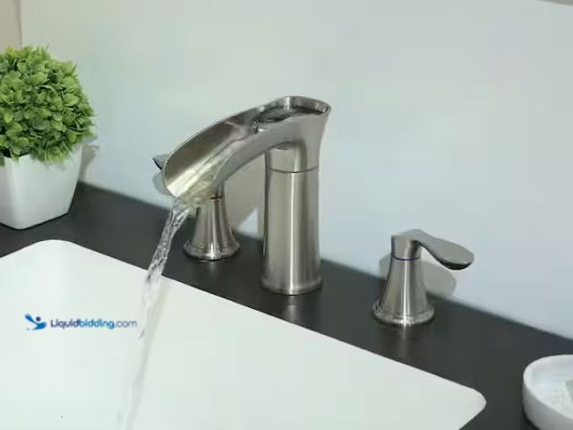 Lot 49-1576545 - Fun Orange 8 in. Widespread Double Handle Waterfall Bathroom Faucet with Pop-Up Drain Included in Br...