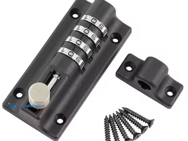 Lot 49-1631366 - Lot of (4) Everbilt 4 in. Black Combination Lock Barrel Bolt, Model # 33567, New.   Ref#BIN0625