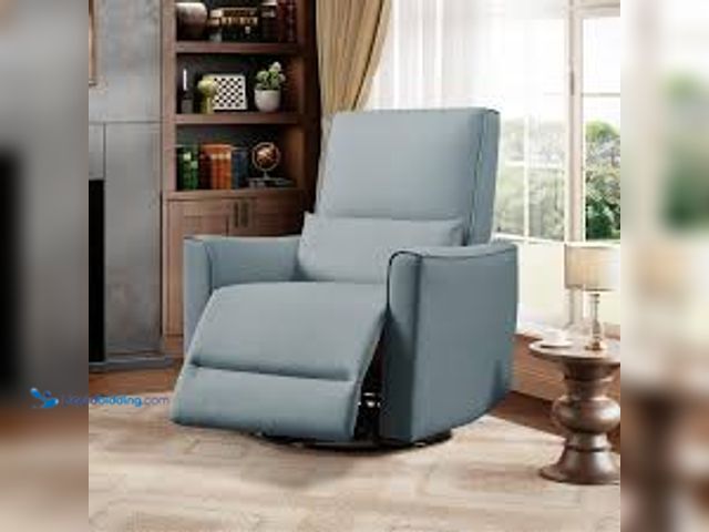 Lot 49-5546282 - Garvee Swivel Rocking Recliner Chair Manual Leather Recliner Glider with Lumbar Support Padded Armre...