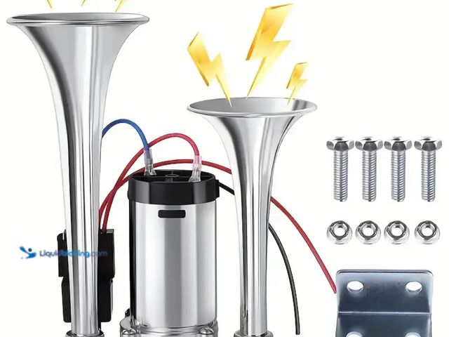 Lot 49-1805023 - New 12V Dual Trumpets Electric Air Horn Kit.