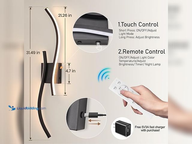 Lot 49-5407729 - Battery Operated Wall Sconces Rechargeable Dimmable Battery Operated Wall Sconce with Remote Control...