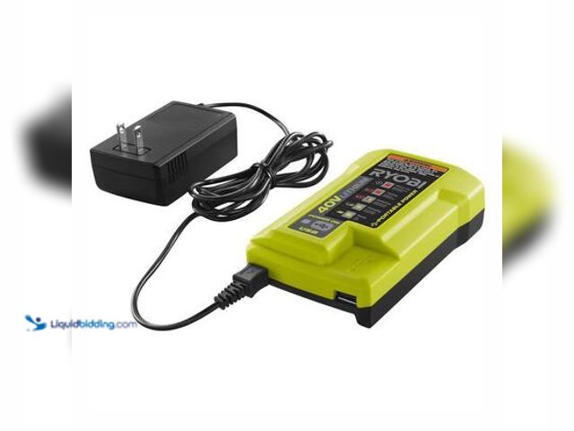 Lot 49-5559329 - RYOBI 40V Lithium-Ion Charger with USB Port. Model # OP403A. Unused